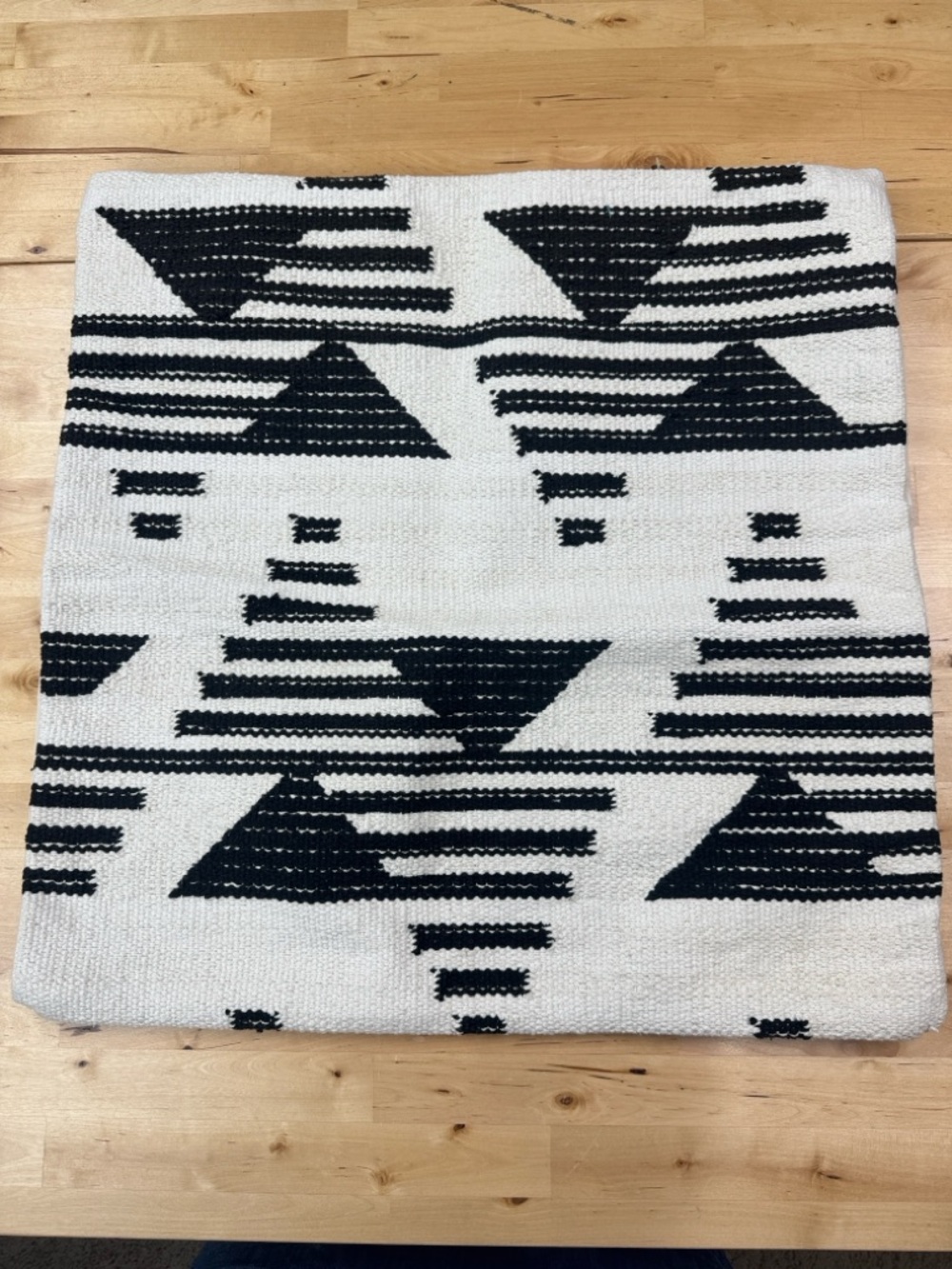 Magnolia Home Joanna Gaines Black White Textured Pillow Cover Geometric